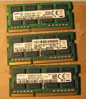 3x Notebookové pamäte RAM DDR3 8GB