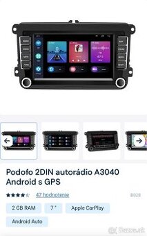 Autorádio 2din s GPS CarPlay a android auto