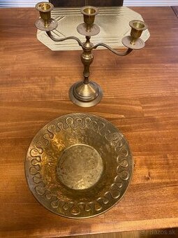 Kovová misa + svietník