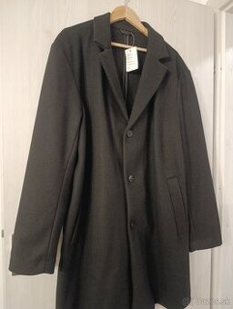 Pánsky jednoradový kabát čierny XXL H&M