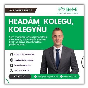 Realitný maklér / maklérka - Banská Bystrica a široké okolie