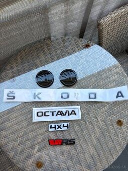 Dechróm sada Pre Octavia IV Znak emblém logo nápis Komplet 7