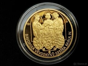 Zlatá medaile Markéta Lucemburská, 999,9 etue+cert., proof