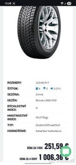 Bridgestone 225/60 R17