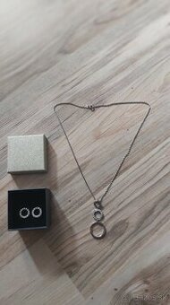 Strieborná retiazka 925 s príveskom a náušnicami