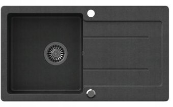 Maidsinks GRANITOVÝ DREZ, ČIERNY GRANIT, SIFÓN S PREPADOM