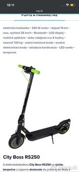 Predam eletricku kolobežku city boss alebo vymenim