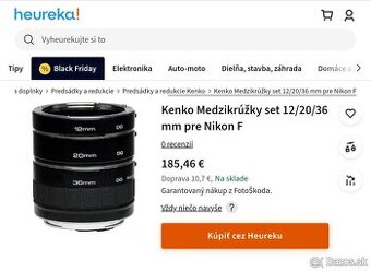 Kenko Medzikrúžky set 12/20/36 mm pre Nikon F