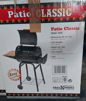 GRIL NA DREVENÉ UHLIE - NOVÝ, PATIO CLASSIC