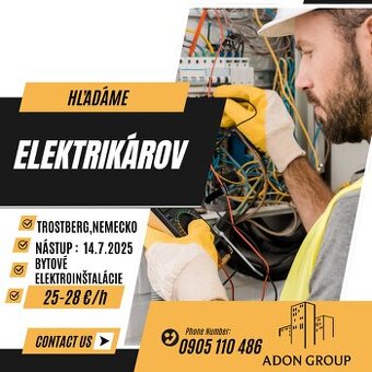 Ponuka práce pre 2 elektrikárov Nemecko