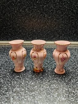 Ružový porcelán - vázičky