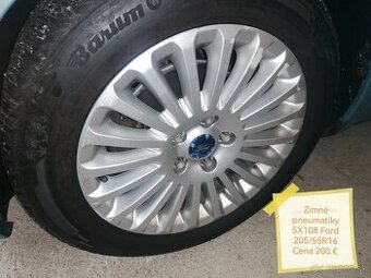 Zimné pneumatiky 5X108 205/55 R16 Ford Cena 200.€