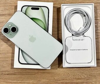 iPhone 15 Green BATERIE 100% TOP