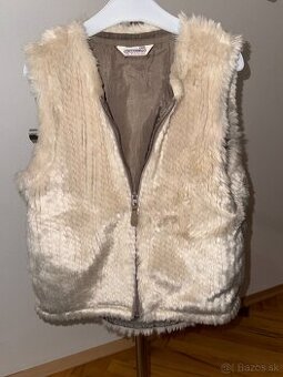 Kožušinková vesta zlatá veľ. 146/158 COCCODRILLO