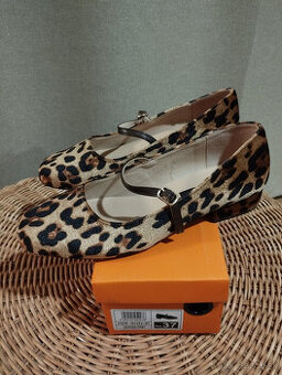 Tigrované baleríny, veľ. 37 - ako NOVÉ