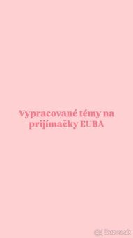 Vypracované témy na prijímačky - EUBA