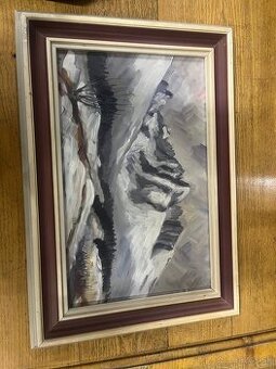 Originálna olejomaľba: Marec pod Tatrami (1993)