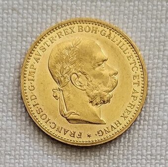 Zlatá rakúska 20 koruna FJI, 1904 bz, lepší ročník