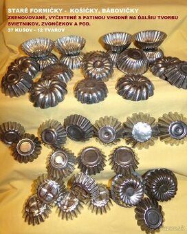 staré formičky KOŠÍČKY A BÁBOVIČKY na tvorbu aj pečenie