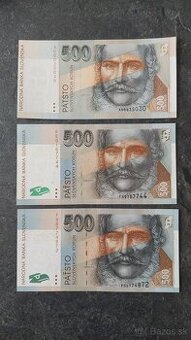 3x 500 Sk, stav N (UNC)