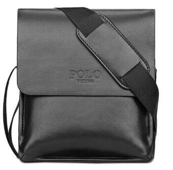 Moderná pánska kožená taška POLO čierna