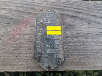 Štítok na Jawa 250/ 353
