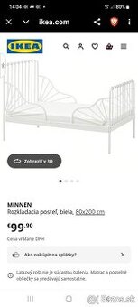 Predám rastúcu kovovú posteľ