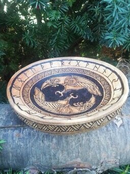 Hugin a Munin - vikingská miska - viking wooden bowl