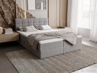 Čalúnená posteľ 140x200 ELSIE 2 s úložným priestorom - šedá