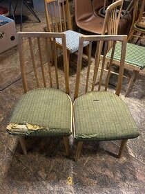 Stoličky retro čalúnené zelené