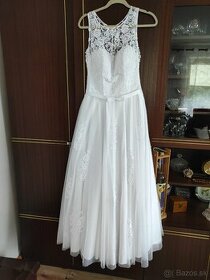 Snehobiele svadobné šaty - 1
