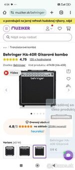 Behringer HA-40R Gitarové kombo