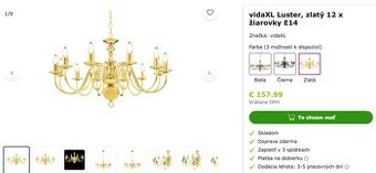 Zlaté retro lustre