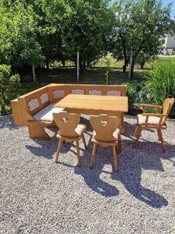 Rohová lavica, jedálenský set