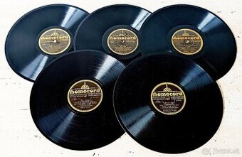 Sada 1 - 5 českých šelakových gramodesek 1930 - 1932 - 1