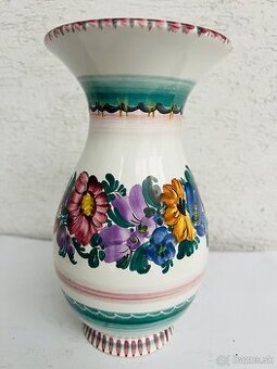 Gmundner exkluzivna luxusna keramika  krasna vaza kvety rucn