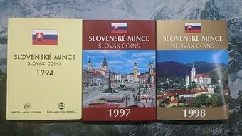 Sady mincí Slovenskej republiky 1994,1997,1998