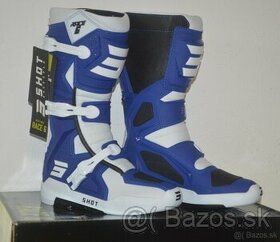 shot topánky čižmy modré pre motocross