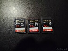Predám 32 GB SD karty Sandisk Extreme Pro