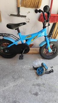 Detský bicykel 12 s pomocnými kolesami