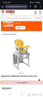 Detská jedálenská stolička