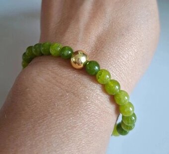 Náramok zo 6mm peridotu (olivínu)