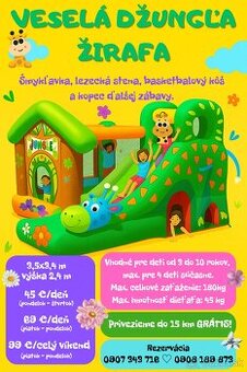 Skákací hrad ŽIRAFA na prenájom