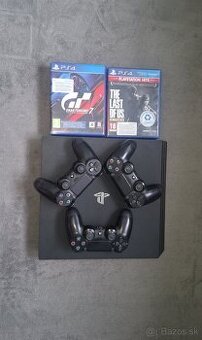 PlayStation 4 PRO 1TB + 6 hier + 3 ovládače