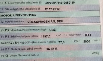 Motor CBZ Škoda Fabia II 1.2 Tsi 77 kW 2012 predám