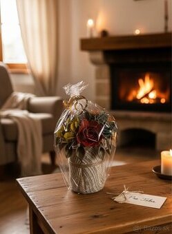 Ručne vyrábaná dekorácia s kvetmi