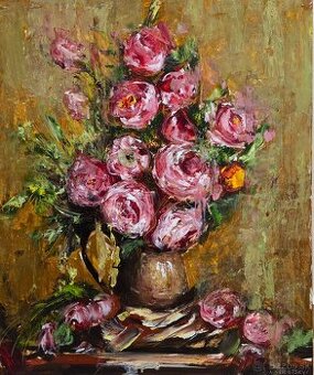 Obraz Igor Navrotskyi-Ružové pivónie