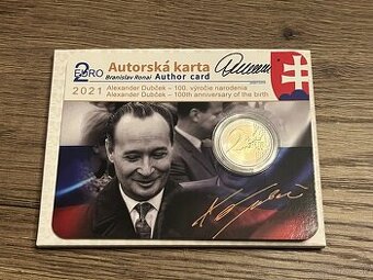 2€ autorská karta Dubček 2021