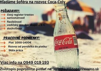 Hľadáme zodpovedného a spoľahlivého šoféra