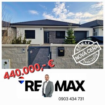 4 - izbová novostavba - bungalov s garážou na pozemku 422 m2